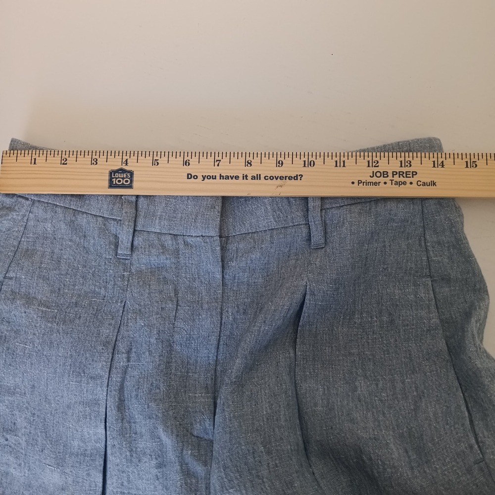 Brunello Cucinelli Jogger Pants Women 6 Blue Linen Pleated High Rise Italy - Picture 3 of 7